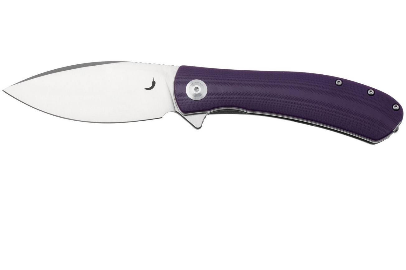 Trollsky Knives Mandu XL MT006-XL Satin D2, Purple G10 zakmes
