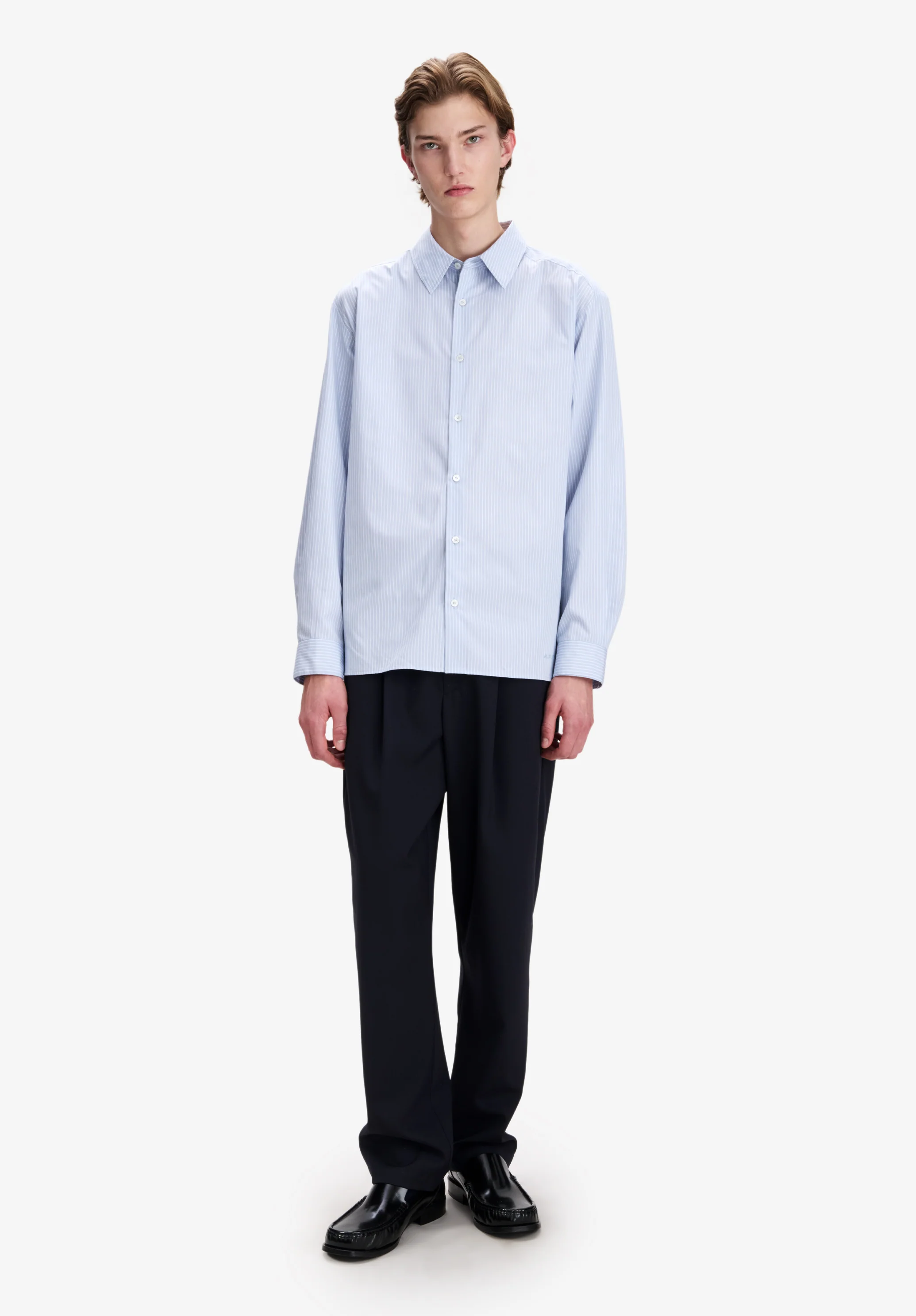 Chemise bleu gris à rayures - Bleu gris