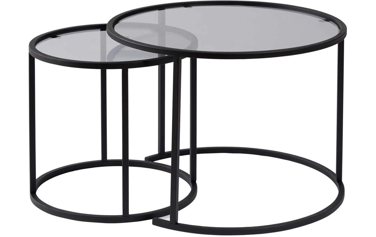 Couchtisch Schwarz/Grau 60-42<br>Skandinavisches Couchtisch-Set