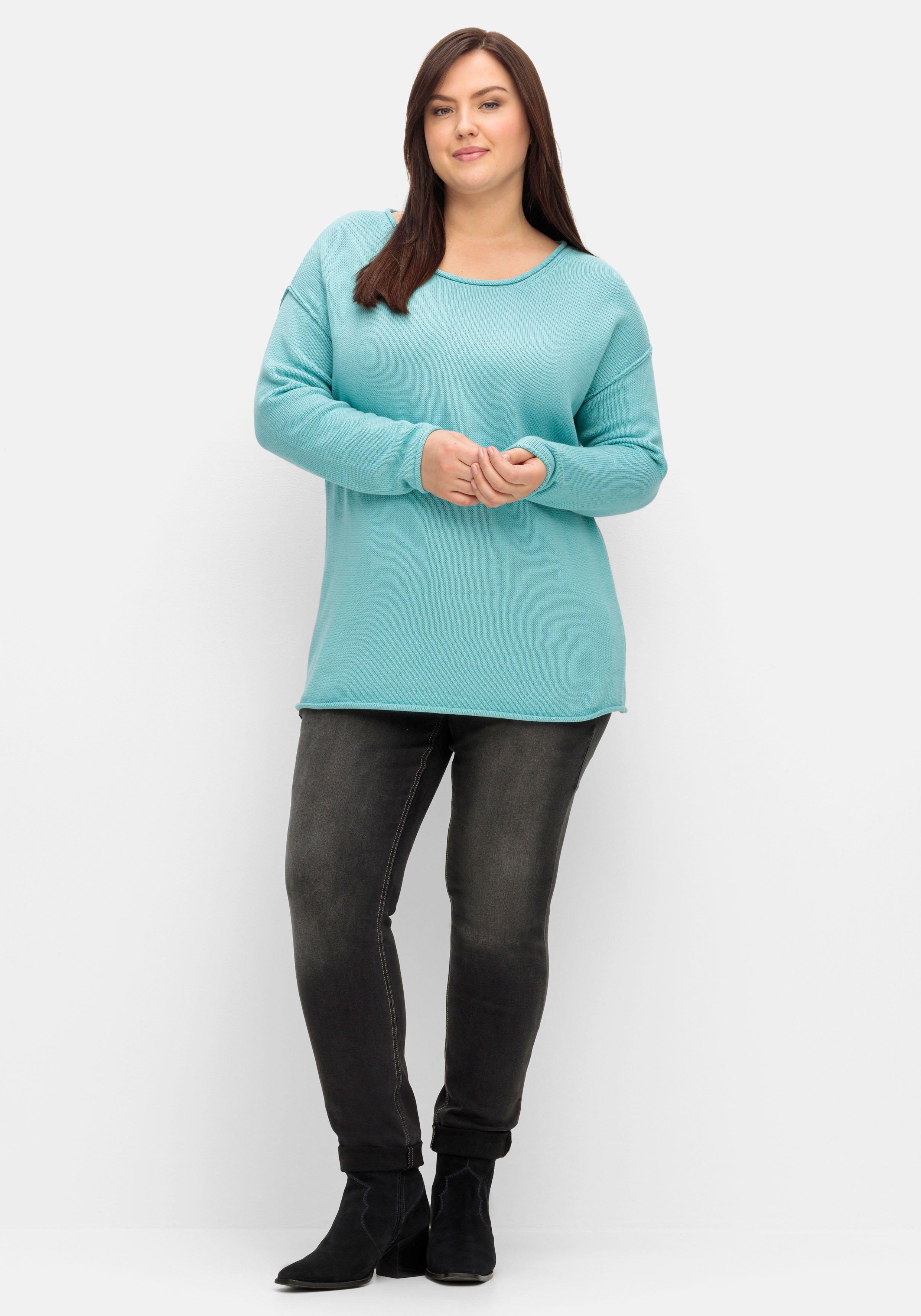 Pullover mit außenliegenden Nähten