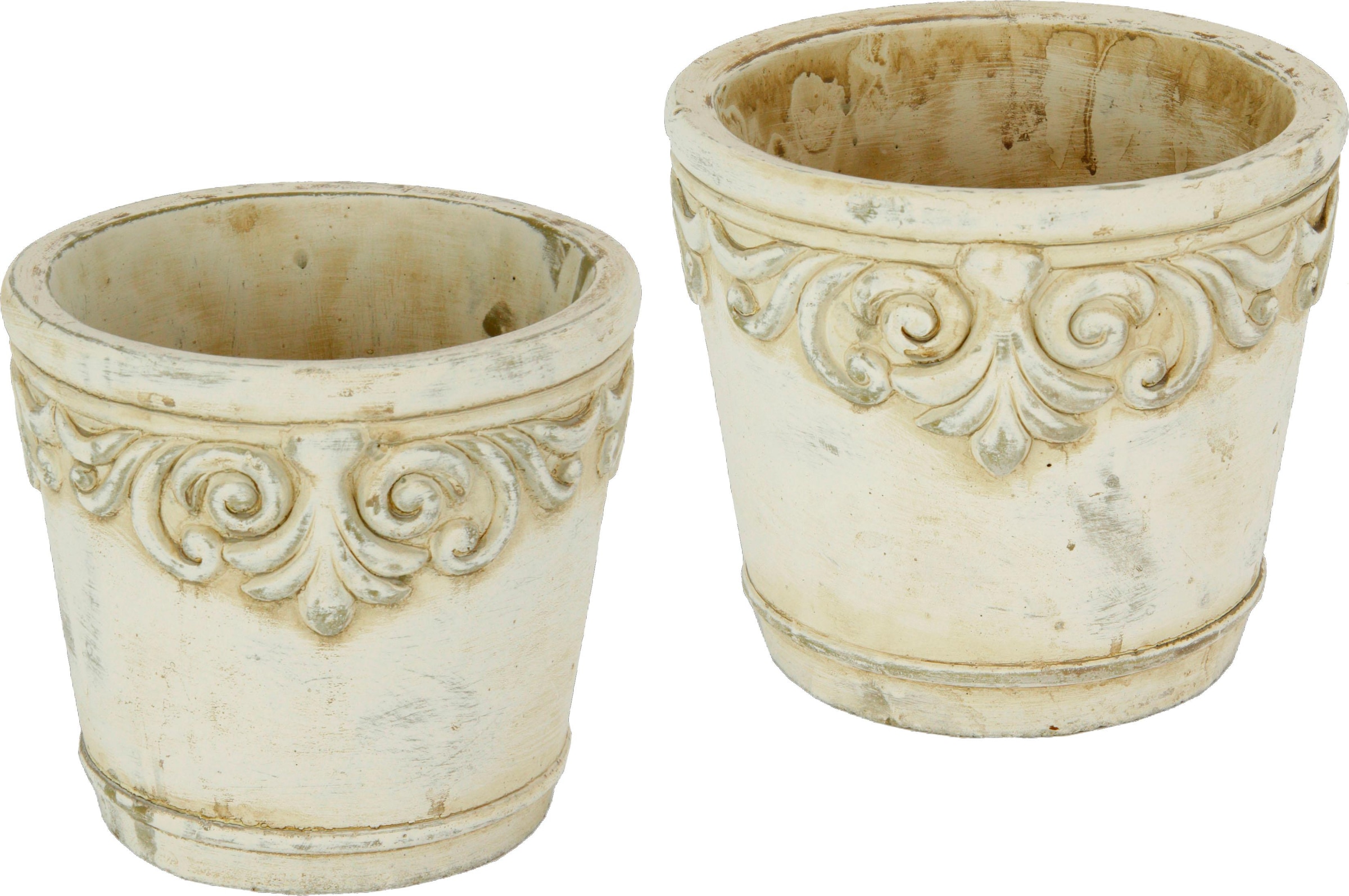 Home affaire Übertopf Betonübertopf mit Ornamenten, Vase
