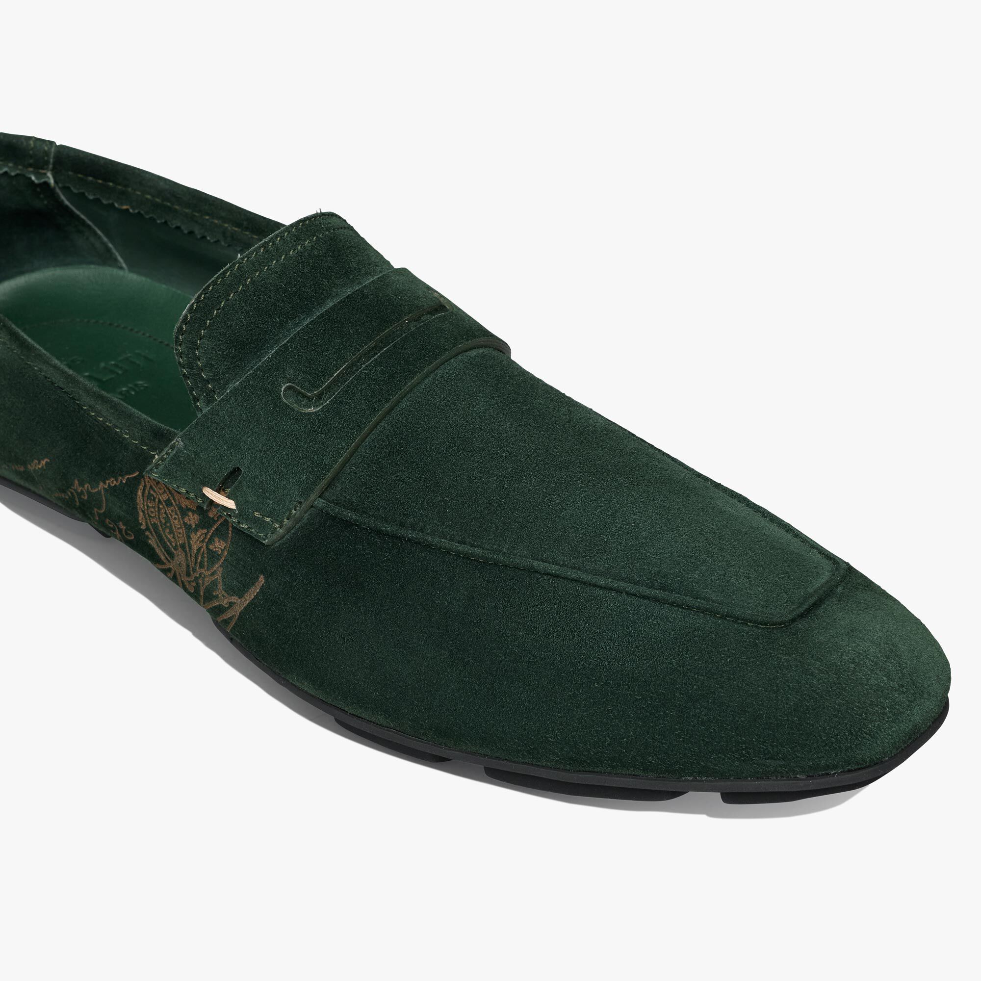 Mocassin Lorenzo Drive En Cuir Camoscio Scritto