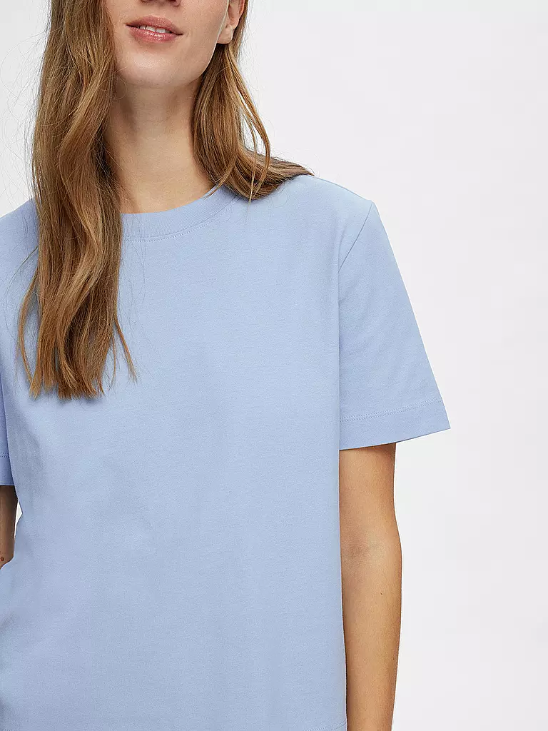 SELECTED FEMME T-Shirt Boxy Fit SLFESSENTIAL hellblau