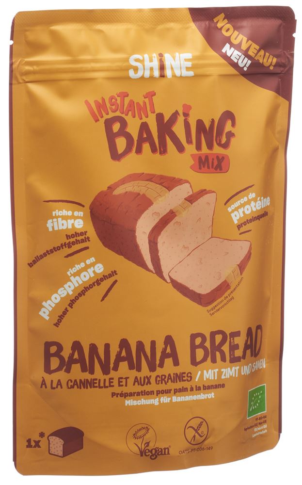 SHINE Instant Baking Mix<br>350 g, Beutel, Banana Bread BIO