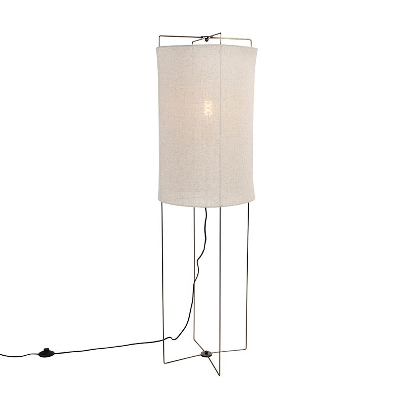 Design vloerlamp beige linnen kap - Rich