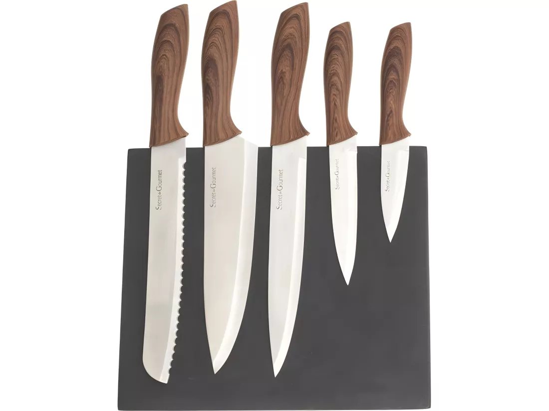 Bloc 5 couteaux Aimanté Secret de Gourmet