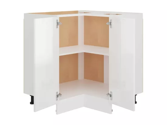 Armoire d'angle Blanc brillant 75,5x75,5x80,5