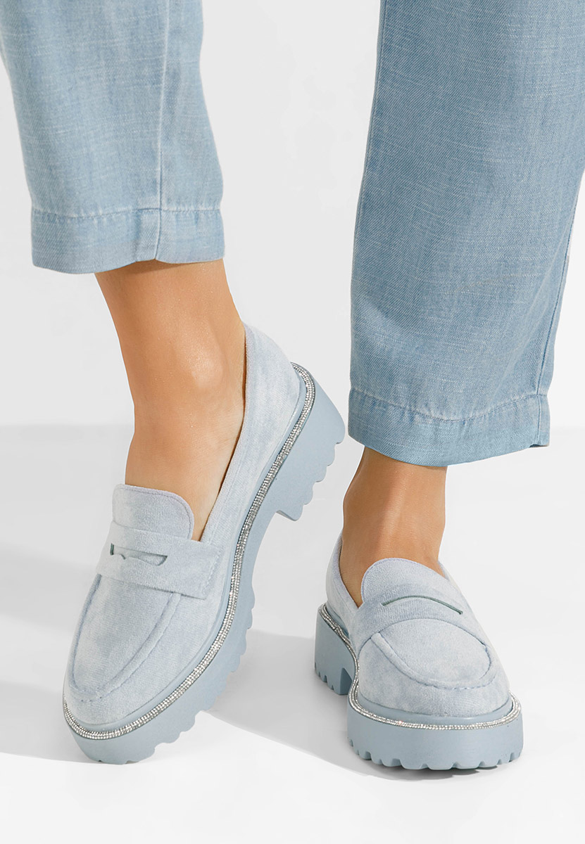 Mocassins à semelle épaisse bleus Tirra V2