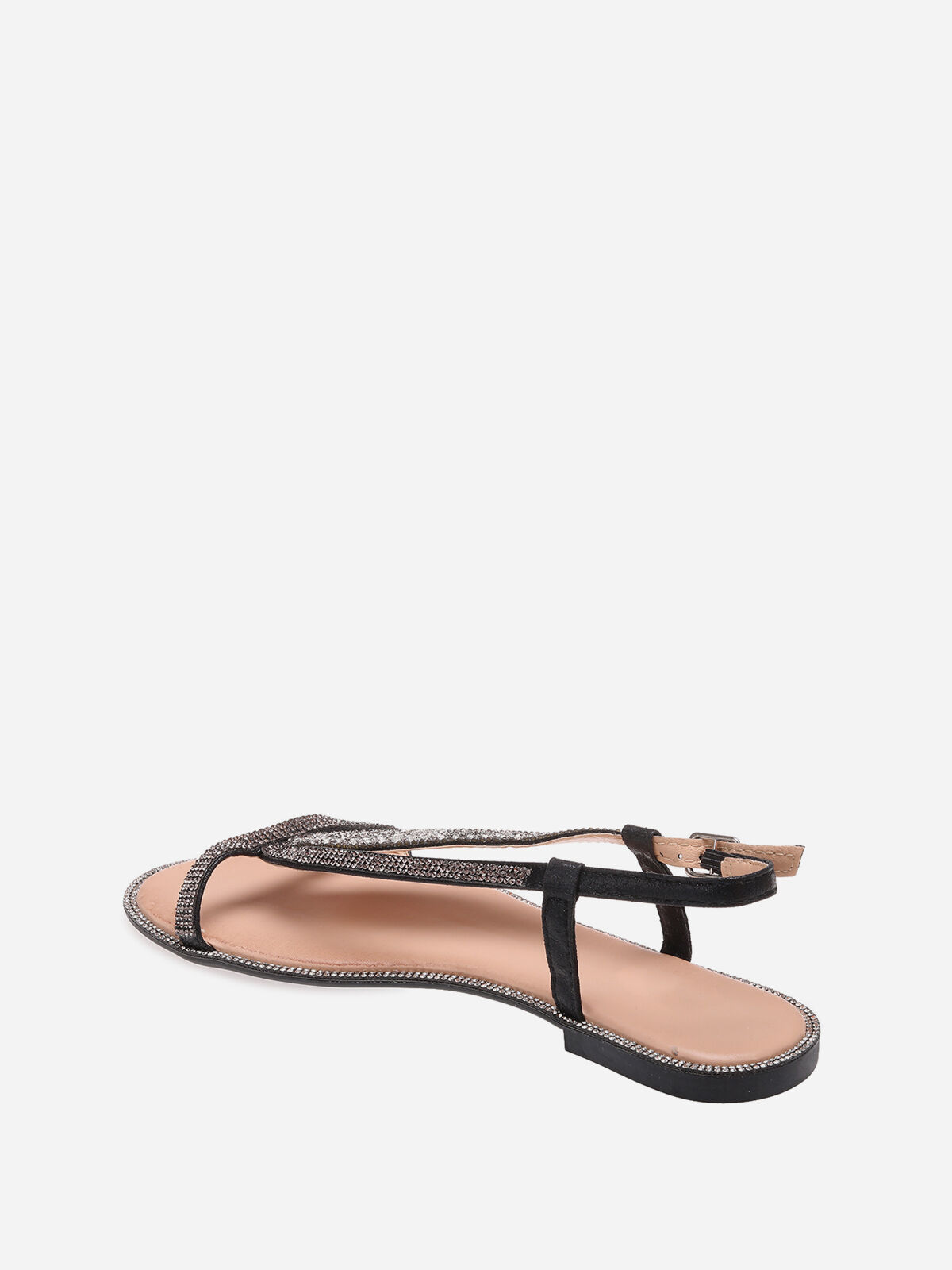 Sandales à feuille en strass- Noir
