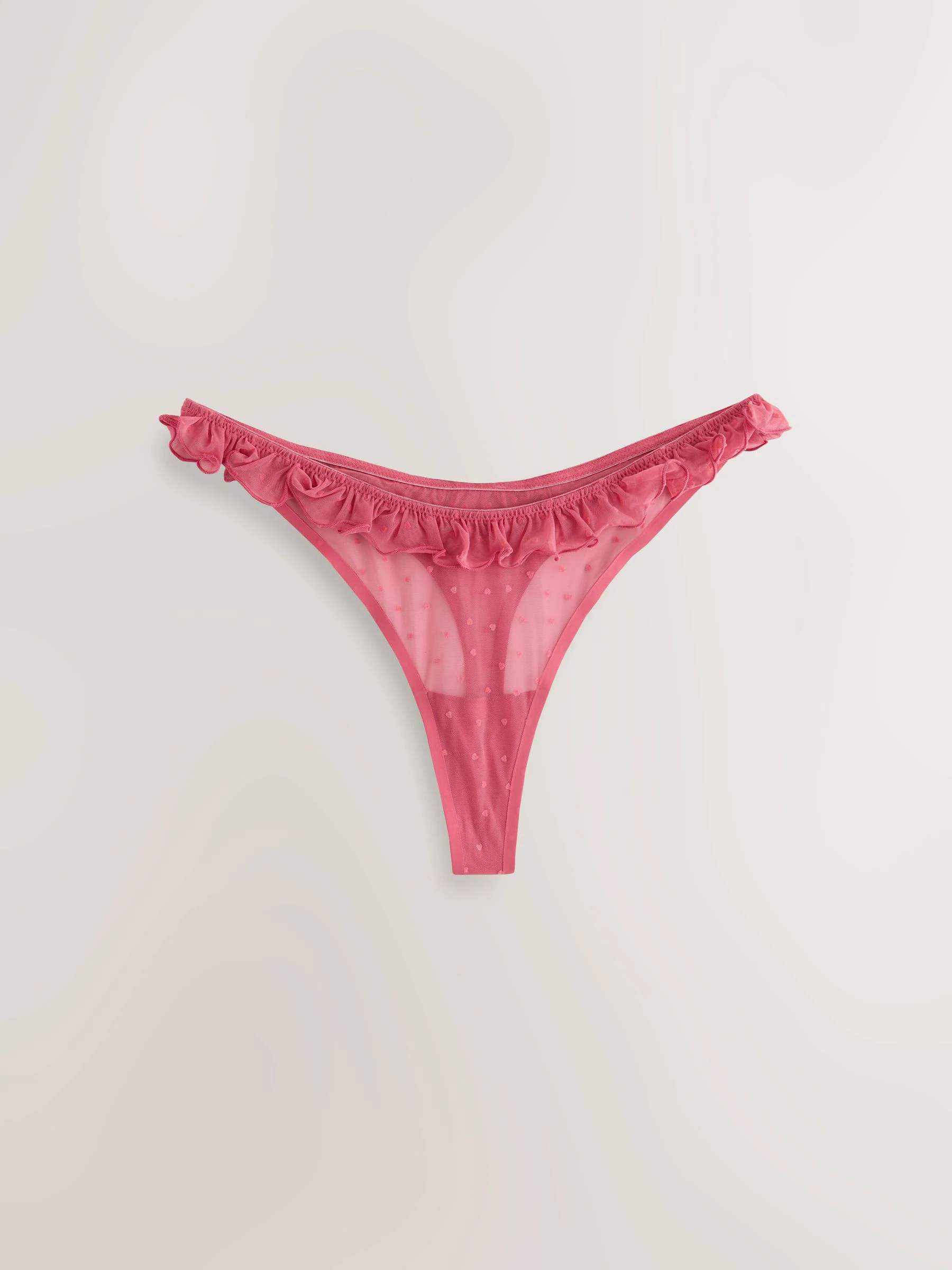 Rood/zwart - Heart Mesh Flocked Knickers 2 Pack