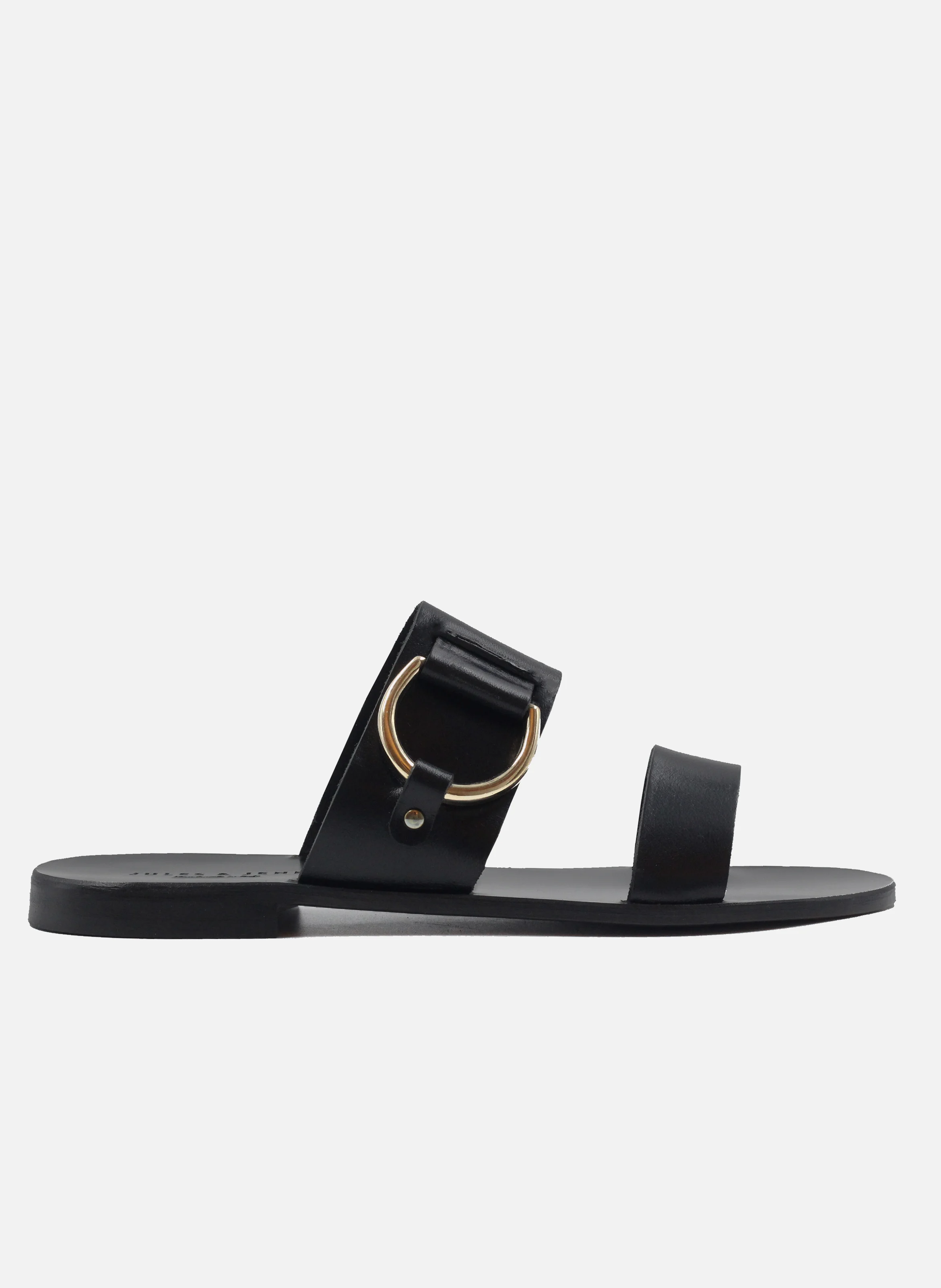 Sandales boucle cuir lisse | Noir