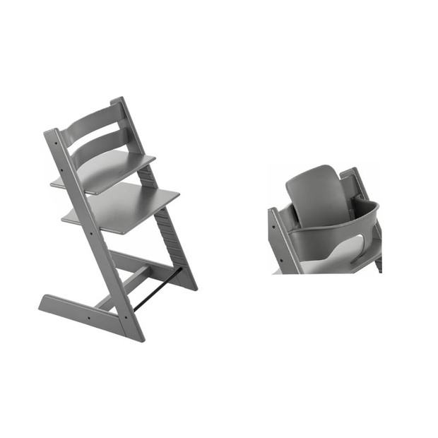 Chaise TRIPP TRAPP + Baby Set Gris tempête - STOKKE