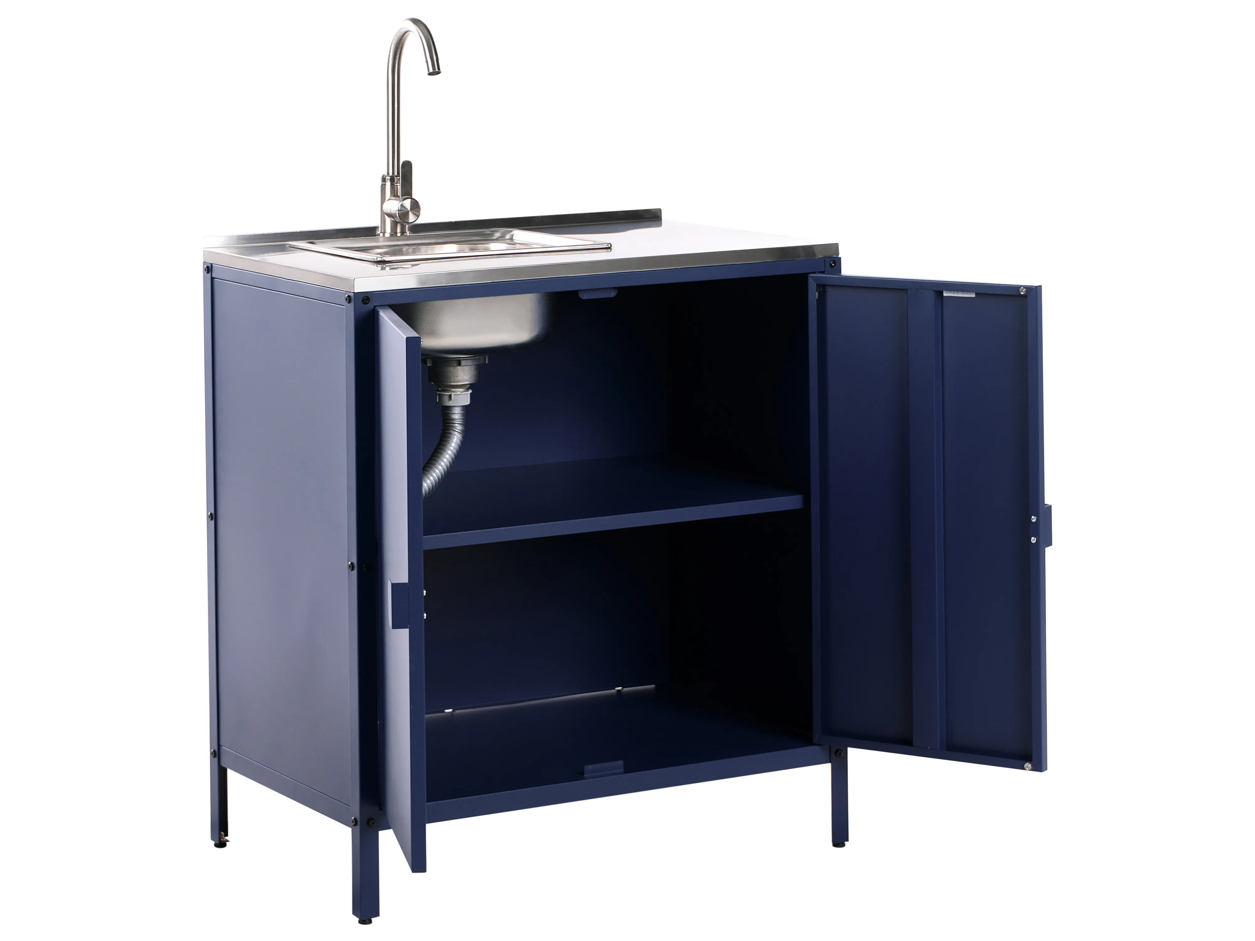 Tuin keukenset 2-delig met spoelbak VILAMA Metaal Blauw