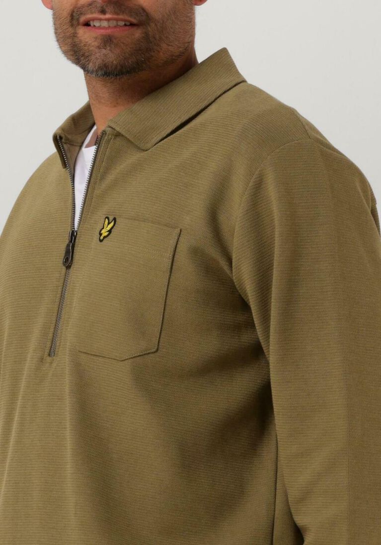 LYLE & SCOTT olijf lyle & scott sweater crest textured quarter zip