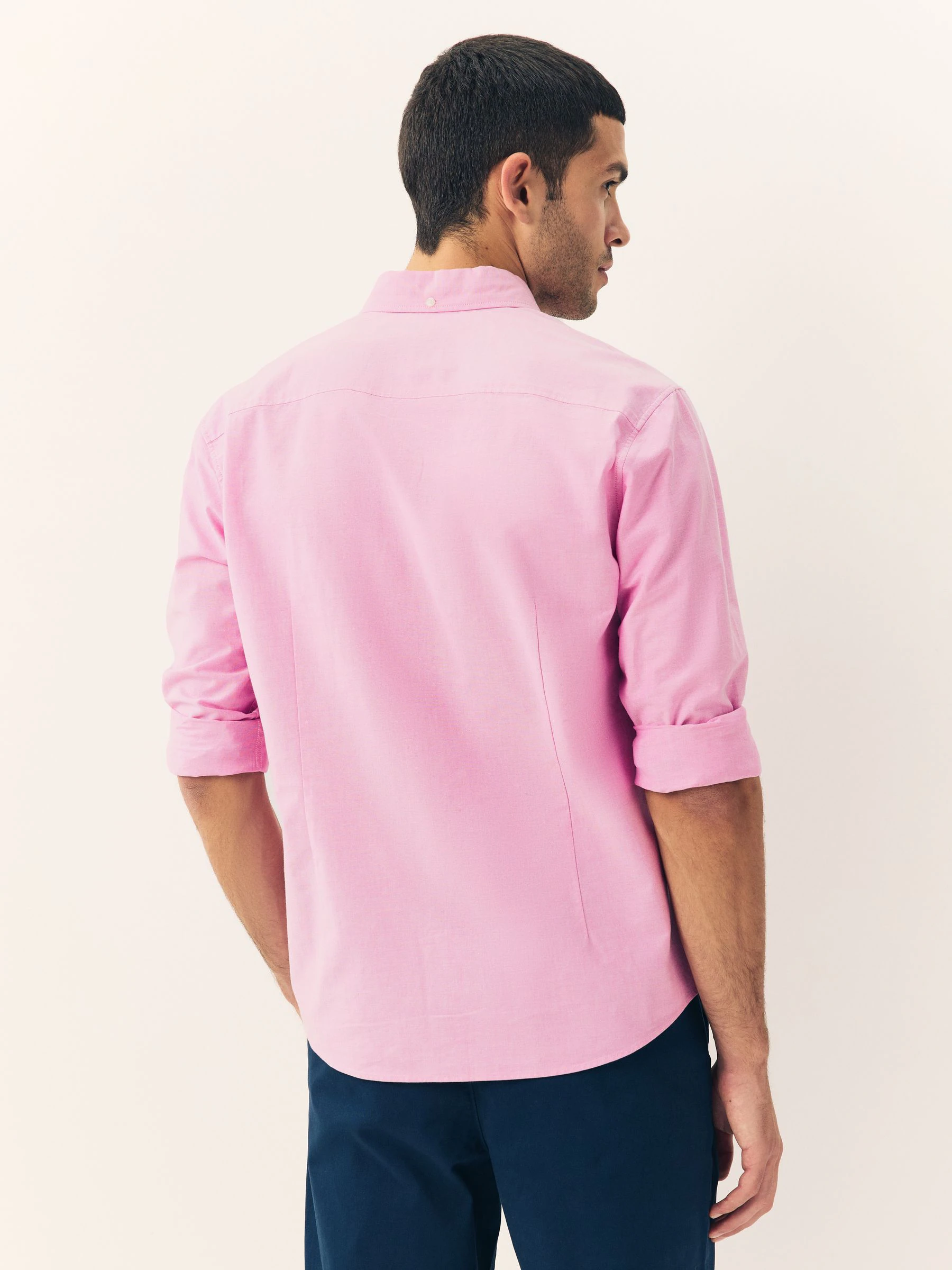 Roze - Slim Fit - Oxford-hemd met lange mouwen