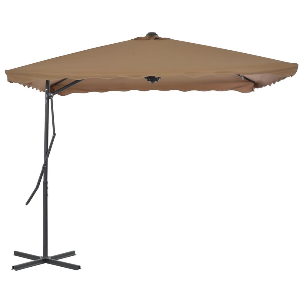 Parasol d'extérieur avec poteau en acier 250 x 250 cm taupe
