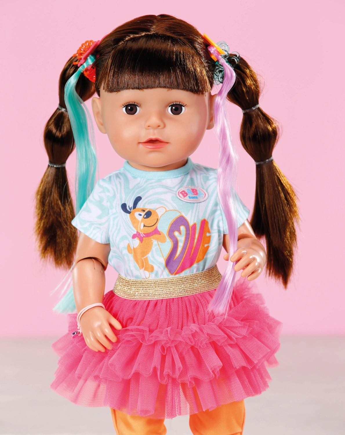 BABY born® Puppe SISTER PLAY & STYLE (43cm) in brunette