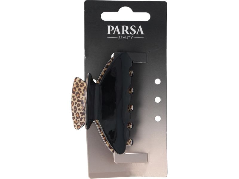 Parsa Beauty Haarklemme mit Leomuster Schwarz 1 Stück Stilvolle Clips für jeden Look