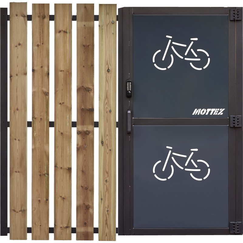 Abri vélo sécurisé Modèle 5x5m Décor Tôle et bois