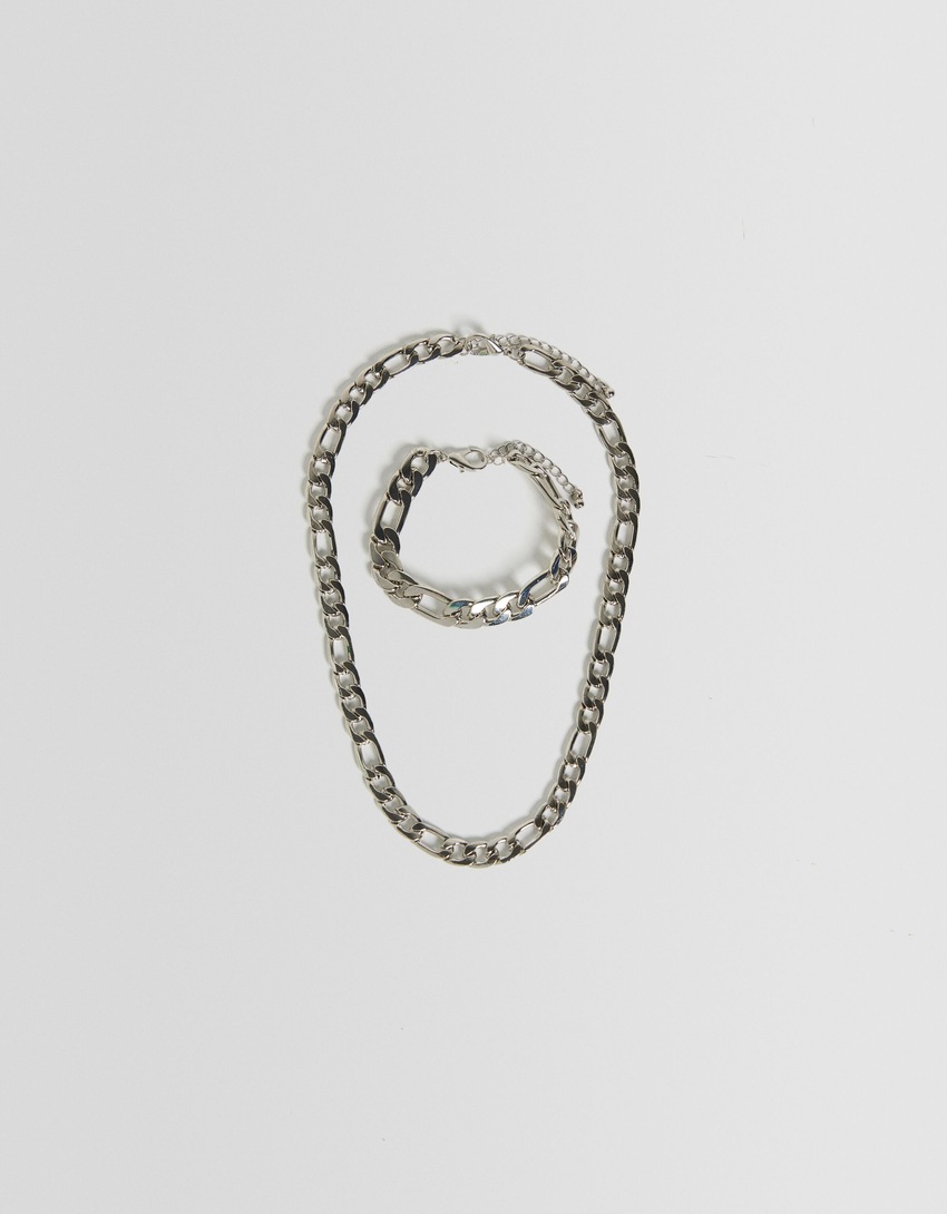 Colar e pulseira de corrente