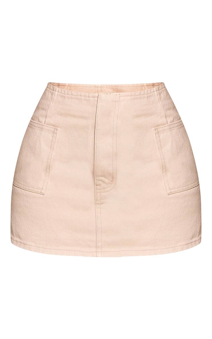 Gris Pierre Mini-jupe En Denim Petite Avec Détail De Poches