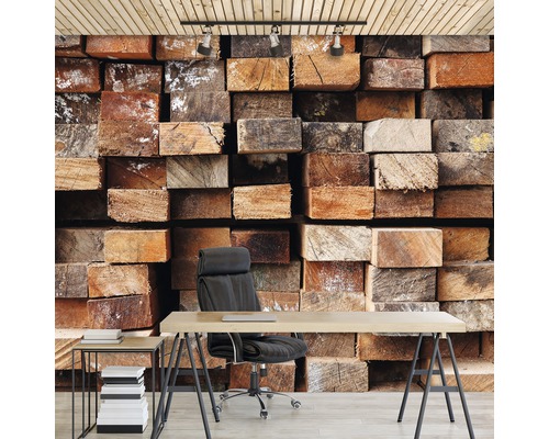 Vliesbehang 13043V4 Hout 3D 2-delige set 254 x 184 cm