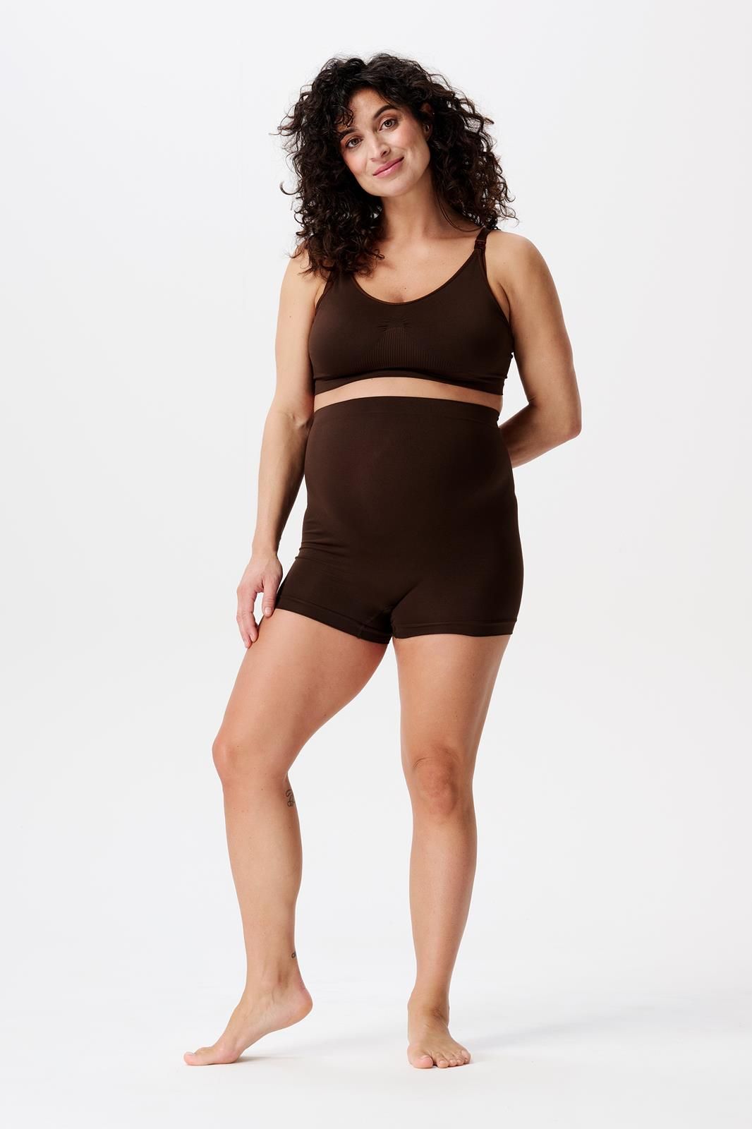 Noppies Maternity Naadloze short Lai Sensil Breeze - Coffee Bean