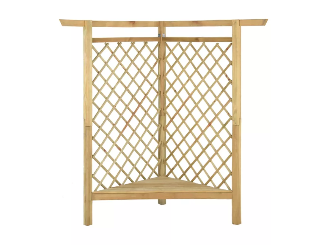 Pergola d'angle avec banc 166x81x174 cm Bois de pin imprégné