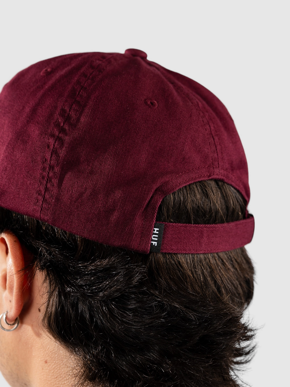 HUF Distressed Logo 5 Panel Cap raisin