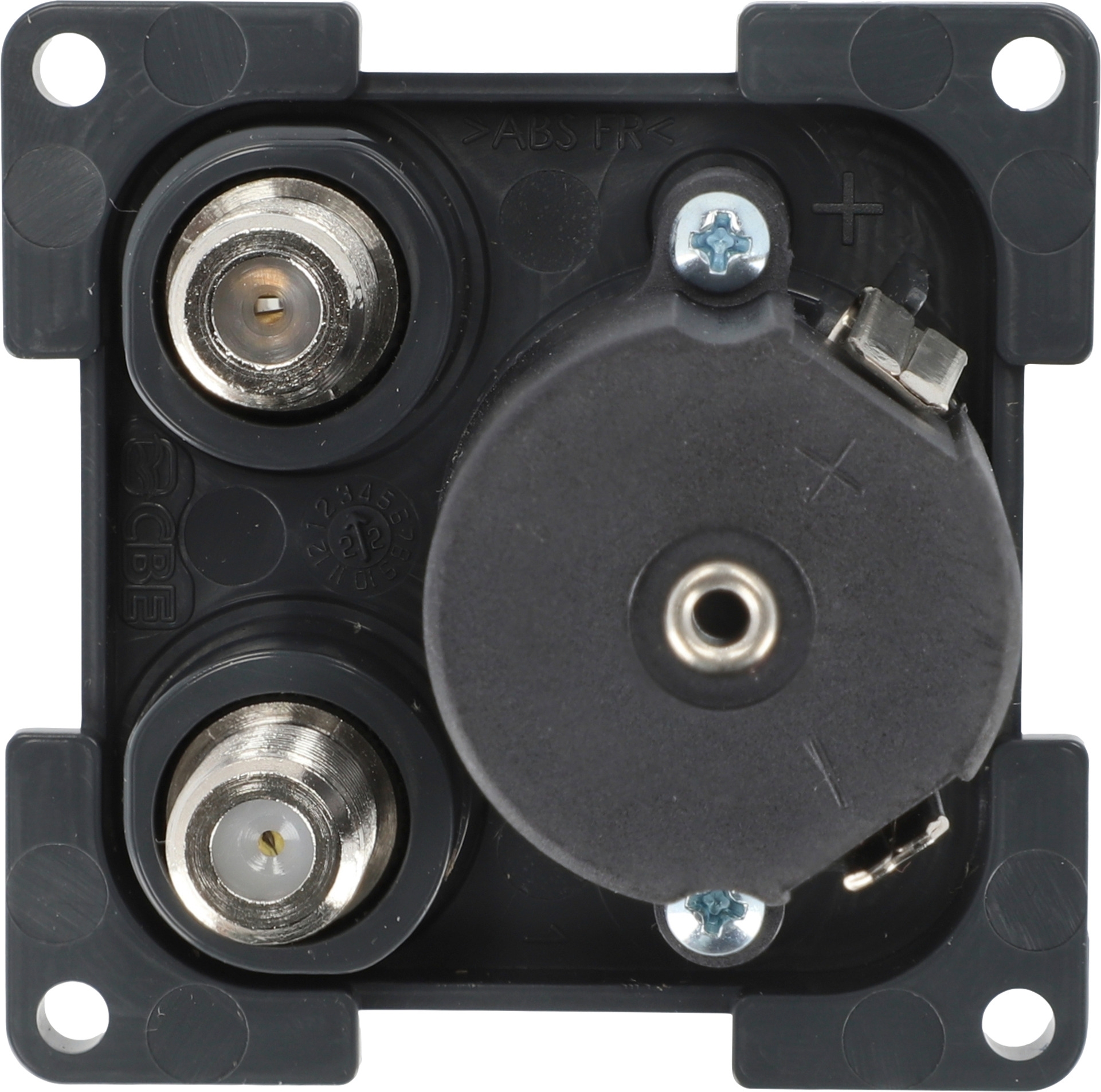 Inprojal System 10.000 Kombi Steckdose 12V mit TV und SAT schiefergrau
