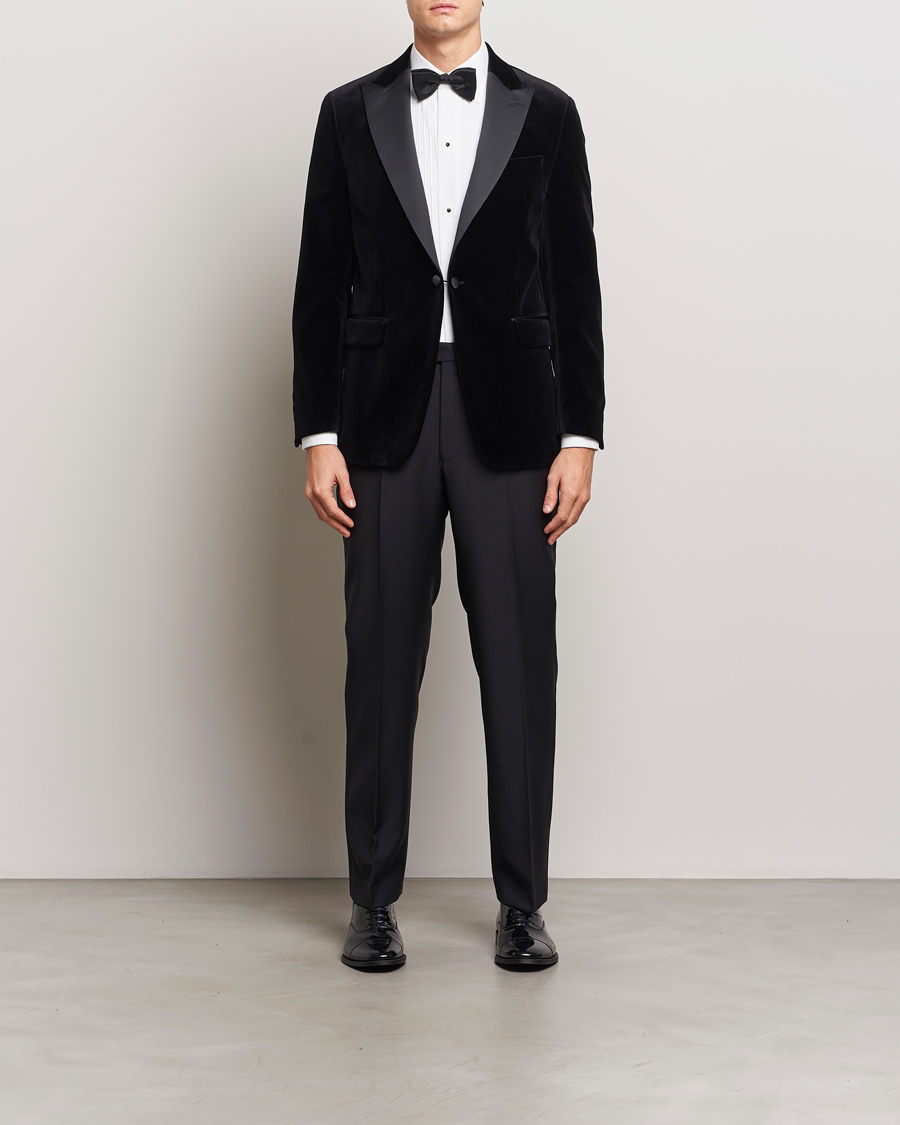Oscar Jacobson Frampton Velvet Tuxedo Blazer Black