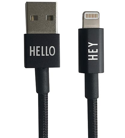 Design Letters Ladekabel - iPhone - 1 m - Schwarz