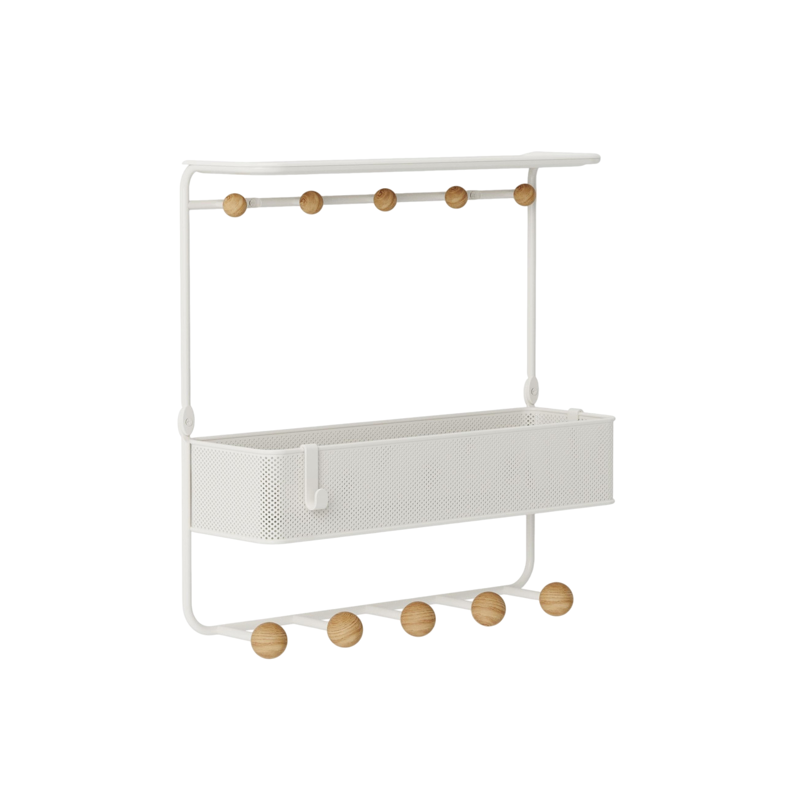 Garderobenleiste Estique 10 Haken, Weiss