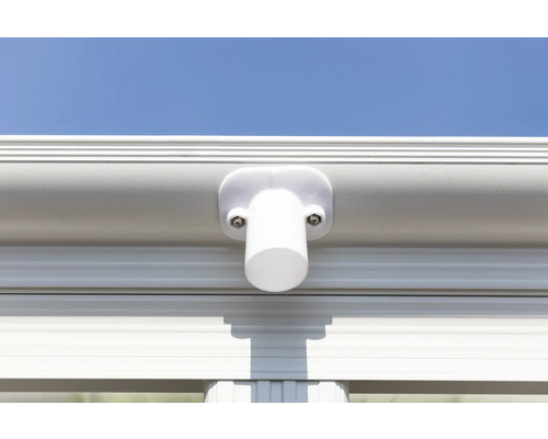 Enkele carport WESTMANN plat dak 6 mm dubbelwandige polycarbonaatplaten 15 m² incl. regengoot 305 x 503 cm wit