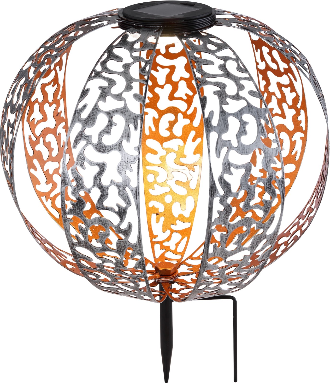 LED-Solarleuchte - silber-gold antik - Ø 30 cm