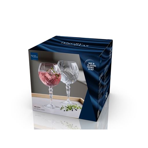 Lyngby Glas Krystal Medlodia 4-pak Gin & Tonic Glas, Klar, 65 cl