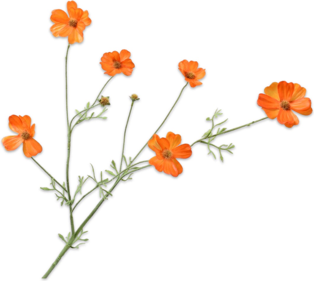 Silk-Ka kunstbloem Cosmea oranje 77 cm