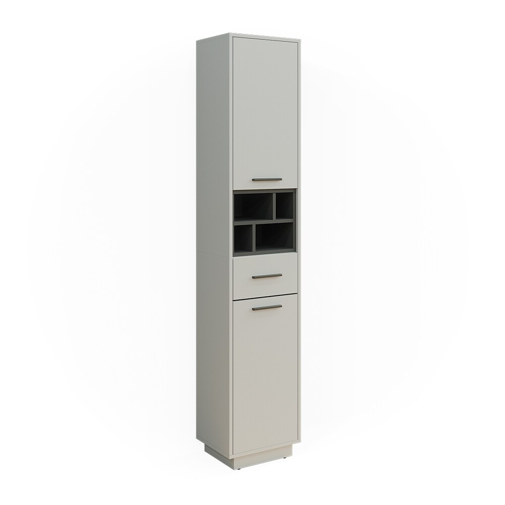 Vicco Hochschrank Badschrank Badezimmermöbel Beatrice Grau Anthrazit modern 38x190 cm Badkommode Badezimmer Schrank Badmöbel Schranktür Schrankfach