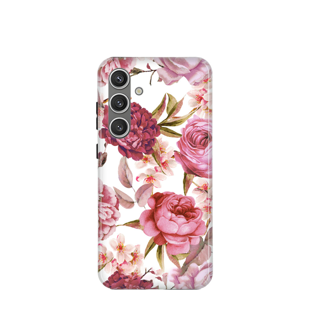 Samsung Galaxy S24 Plus Hybrid (Kunststoff / Gummi) Hülle Wildrosen - Pink