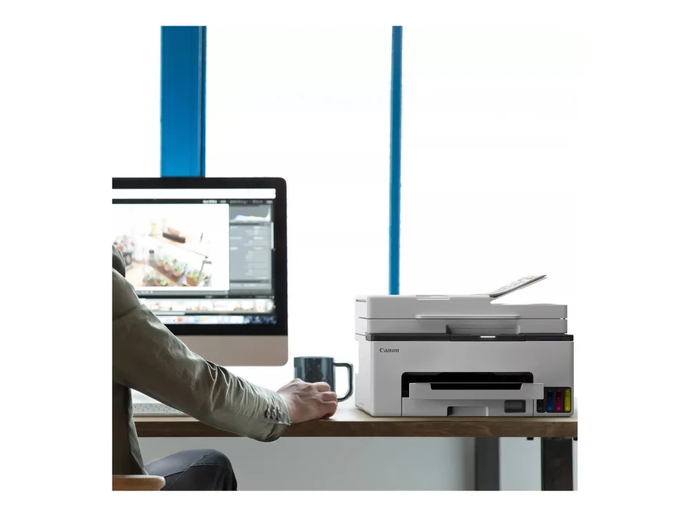 Canon MAXIFY GX2050 - Multifunktionsprinter - farve - blækprinter - kan genopfyldes - Legal (216 x 356 mm)/A4 (210 x 297 mm) (original) - A4/Legal (medie) - op til 15 ipm (udskriver) - 250 ark - 33.6 Kbps - USB 2.0, Wi-Fi(ac), LAN