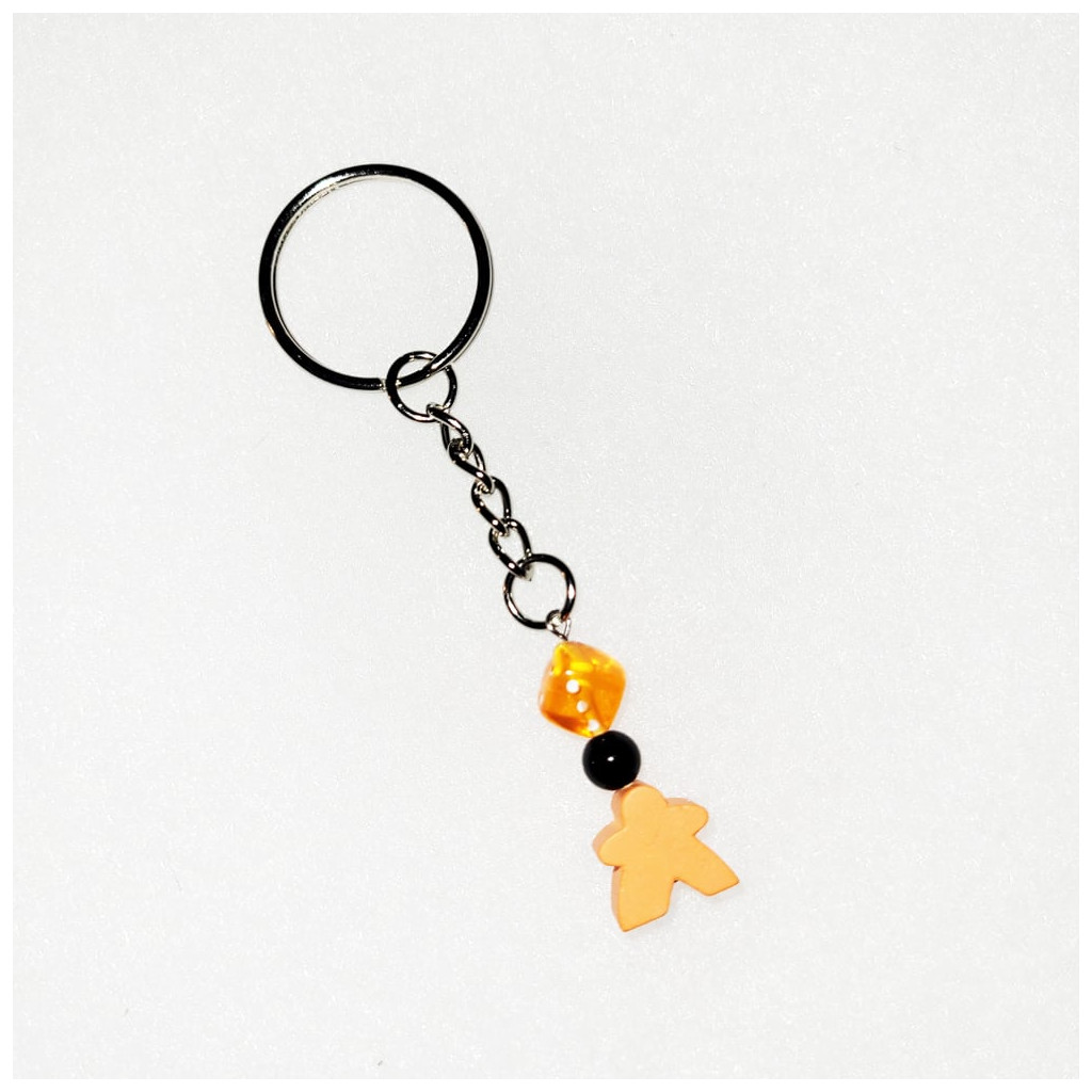 Porte-clés mini Meeple dé - Orange