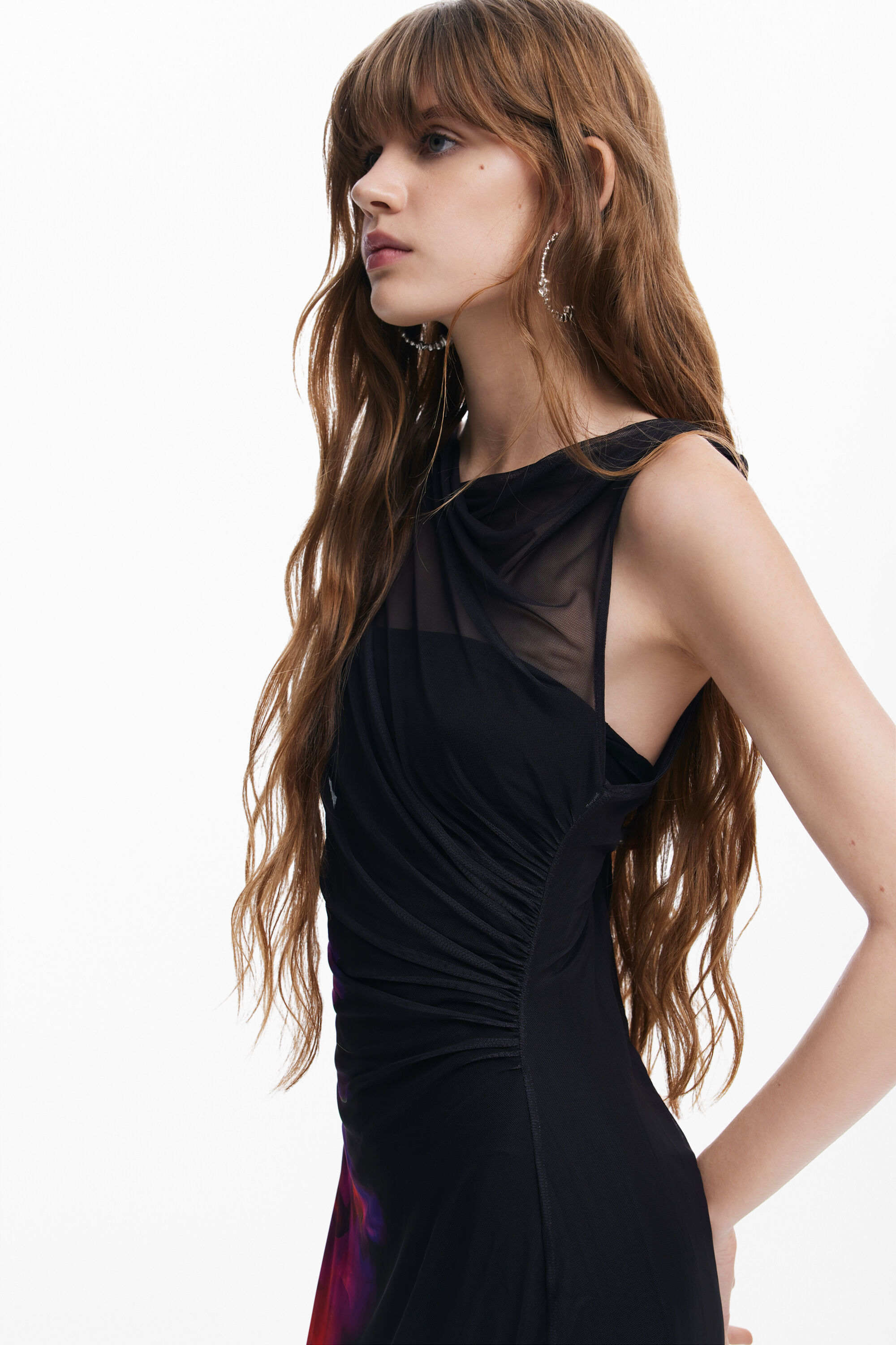 Vestido de tule floral