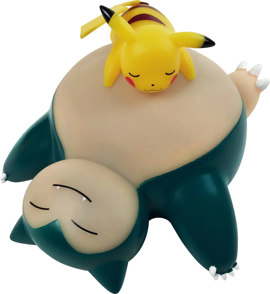 POKEMON - FIGURINE LUMINEUSE RONFLEX ET PIKACHU ENDORMIS 25 CM