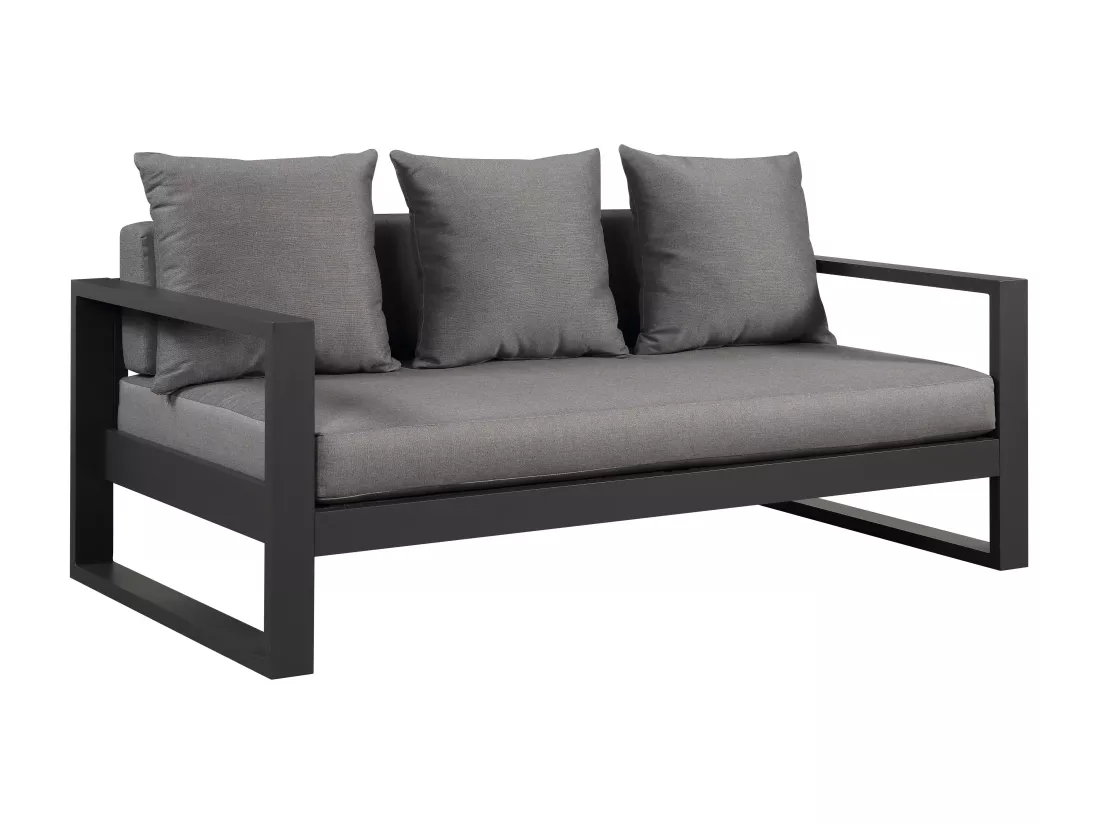 Canapé de jardin 3 places en aluminium - Anthracite - MOLOKAI de MYLIA