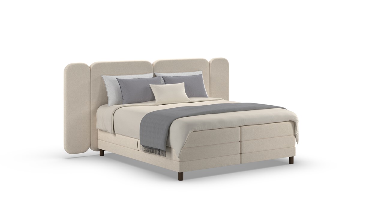 Elektrische boxspring Ridge - Wool look natural