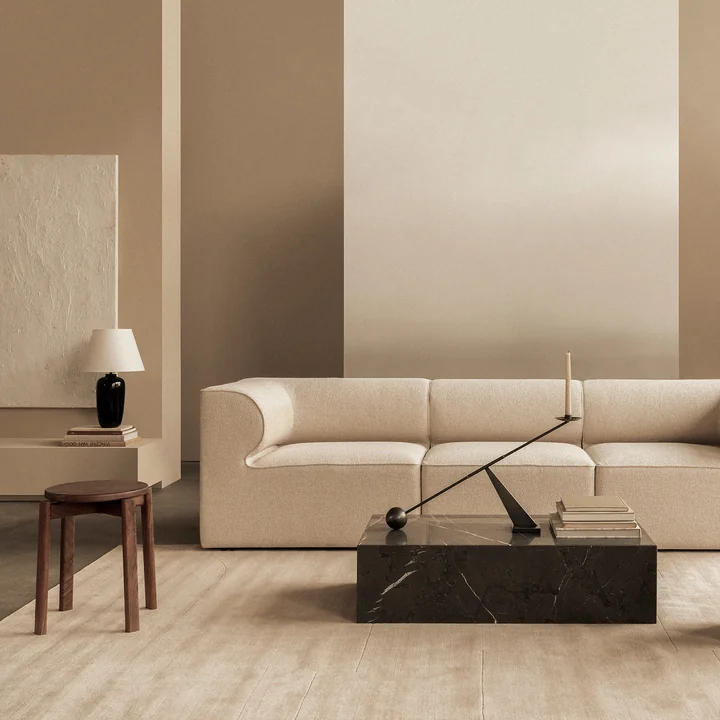 Audo - Passage Hocker, Eiche natur / beige (Stoff Audo Bouclé 02)