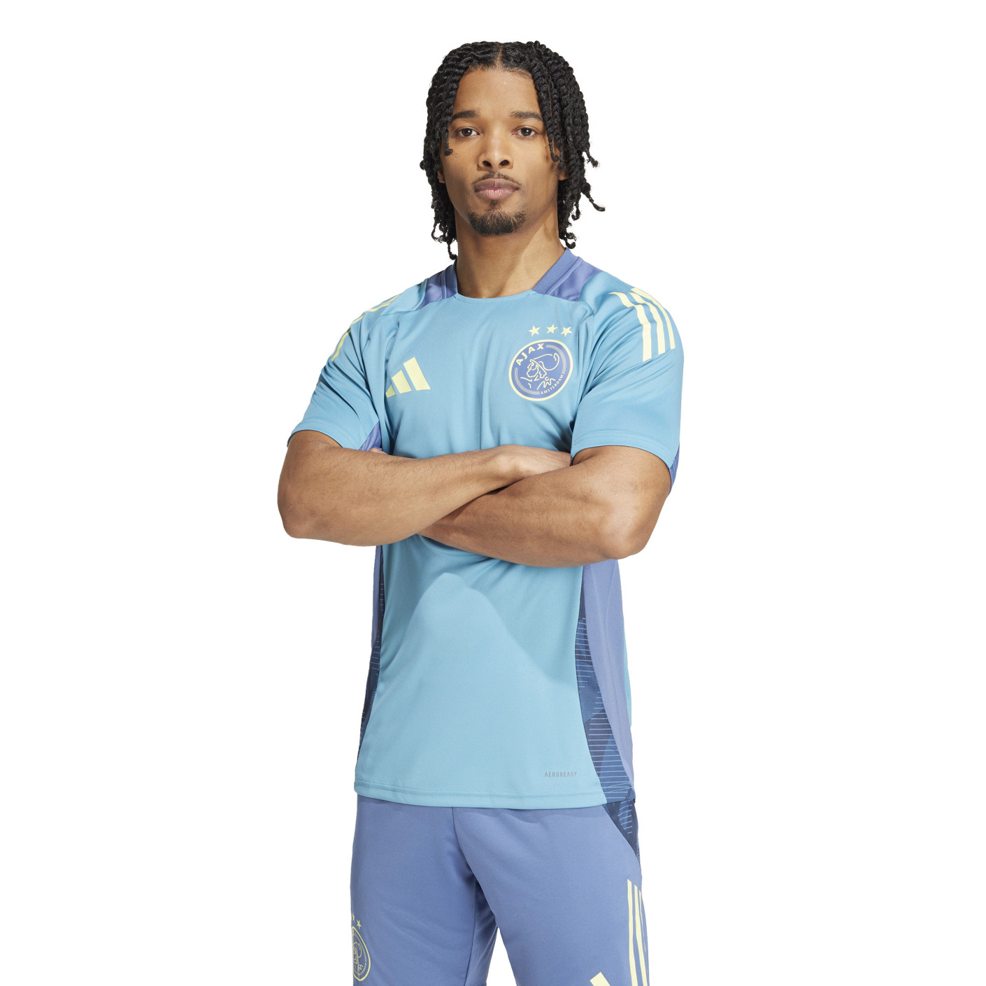 Adidas Ajax Trainingsshirt 2024-2025 Lichtblauw Blauw Geel