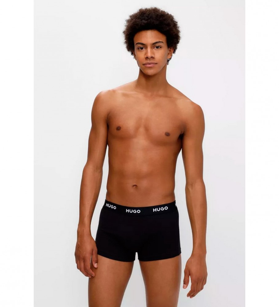 Pacote com 3 cuecas boxer pretas HUGO