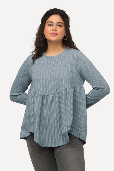 Sweatshirt, Struktur, A-Linie, Volant, Rundhals, Langarm