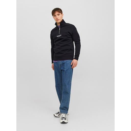 Jack&Jones Vesterbro Quarter Zip Sweatshirt, Black, L
